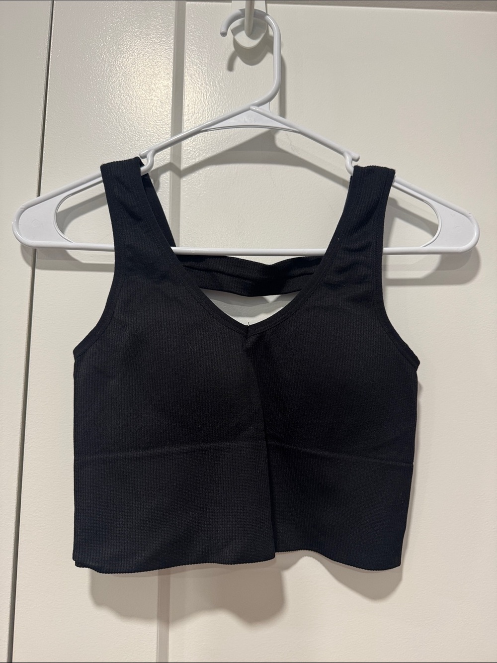90 Degree By Reflex Black Ribbed Crop Tank